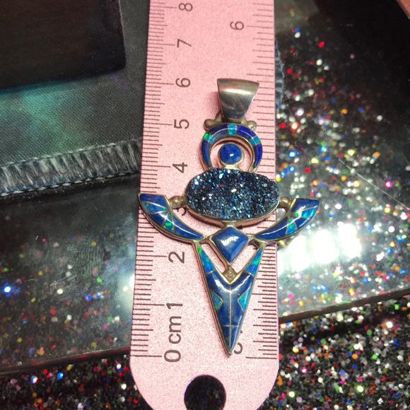 Lapis and Gibson Opal Sterling Silver pendant - Picture 5 of 5